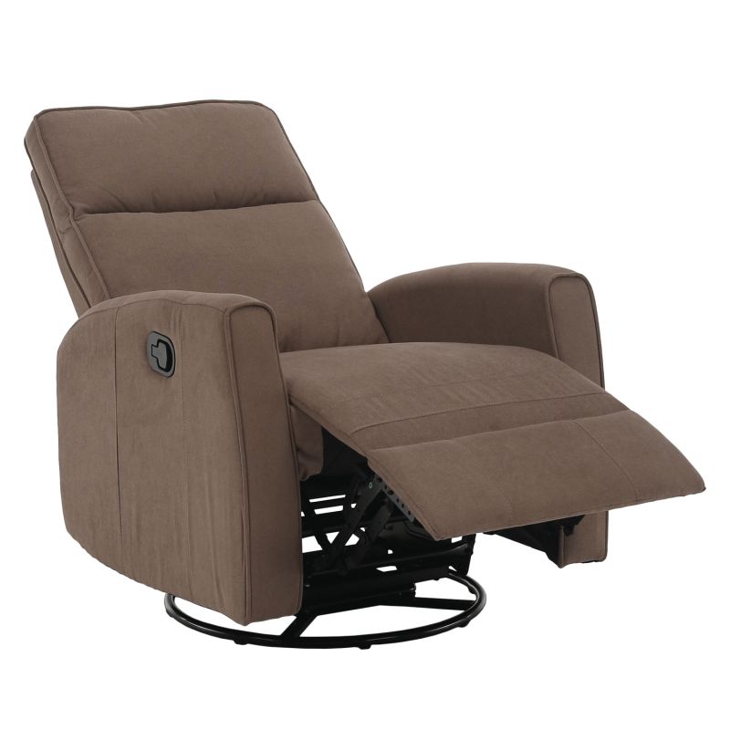 Relaxačné otočné kreslo s výklopnou podnožou, sivohnedá Taupe