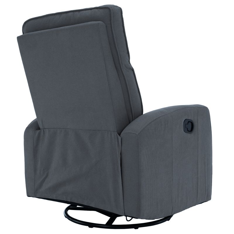 Relaxačné otočné kreslo s výklopnou podnožou, sivé