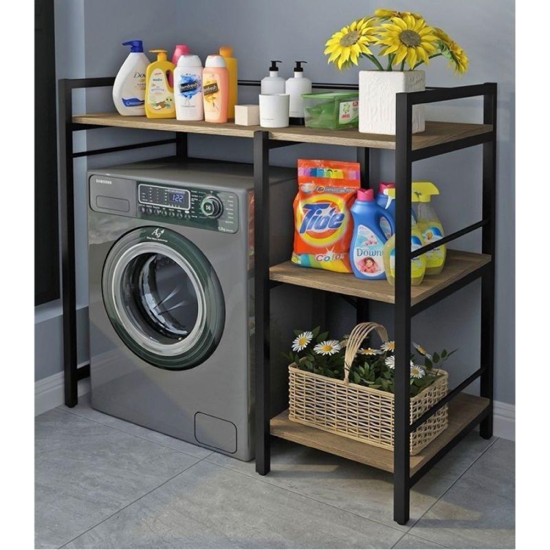 Regál nad práčku, dub-čierna