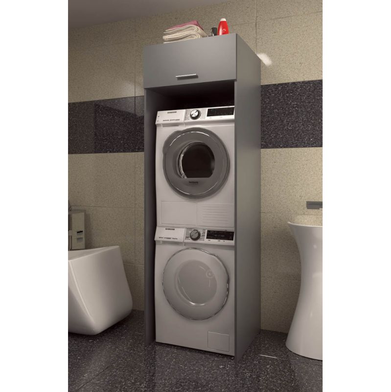 Skrinka nad práčku a sušičku z DTD v prevedení grafit