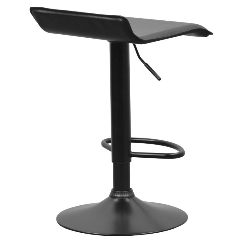 Dizajnová barová stolička so sedadlom v čiernej ekokoži
