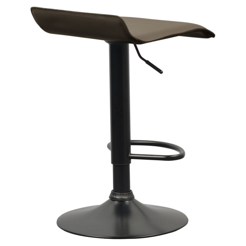 Dizajnová barová stolička so sedadlom v sivohnedej Taupe ekokoži
