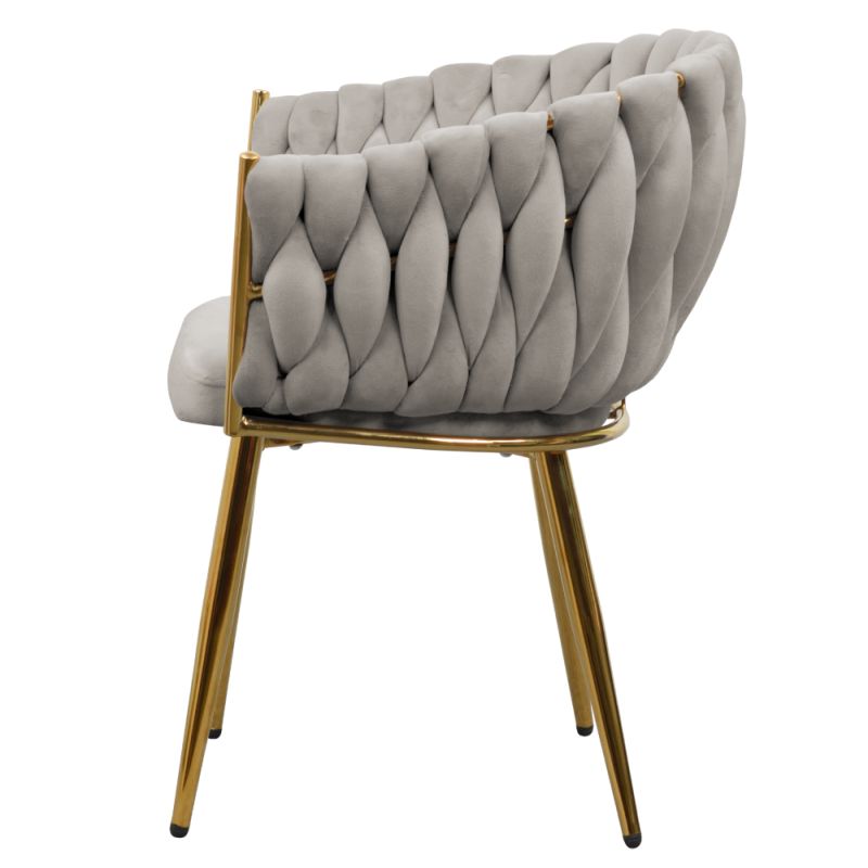 Jedálenské kreslo s elegantným dizajnom, sivohnedá Taupe Velvet látka