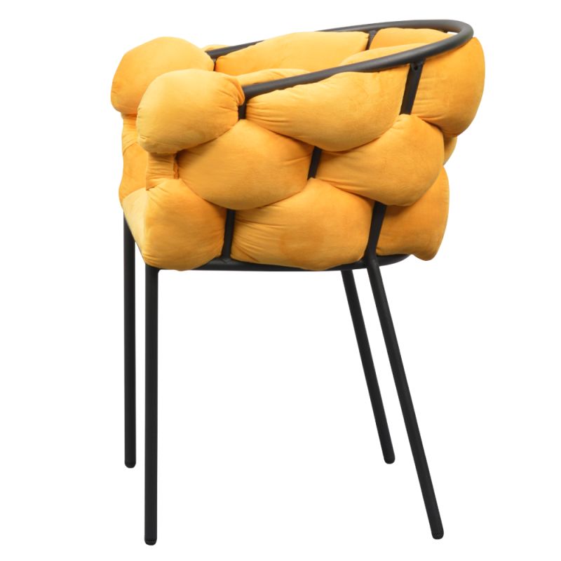 Elegantné jedálenské kreslo s elegantným dizajnom, žltá Velvet látka