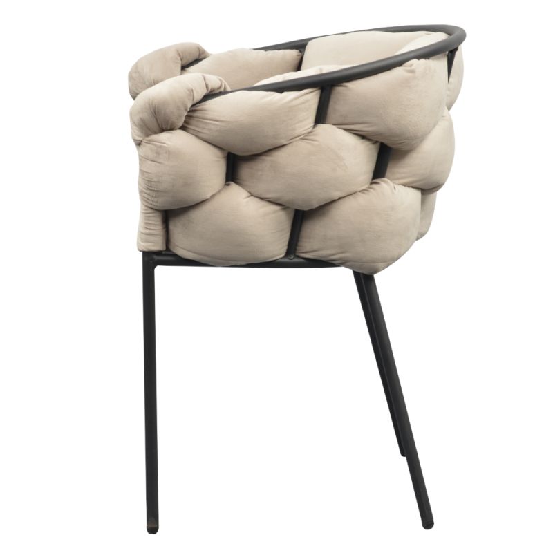 Elegantné jedálenské kreslo s elegantným dizajnom, sivohnedá Taupe Velvet látka