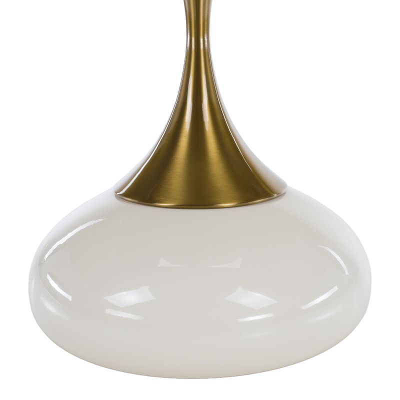 Štýlový príručný stolík, biela Ivory-zlatá