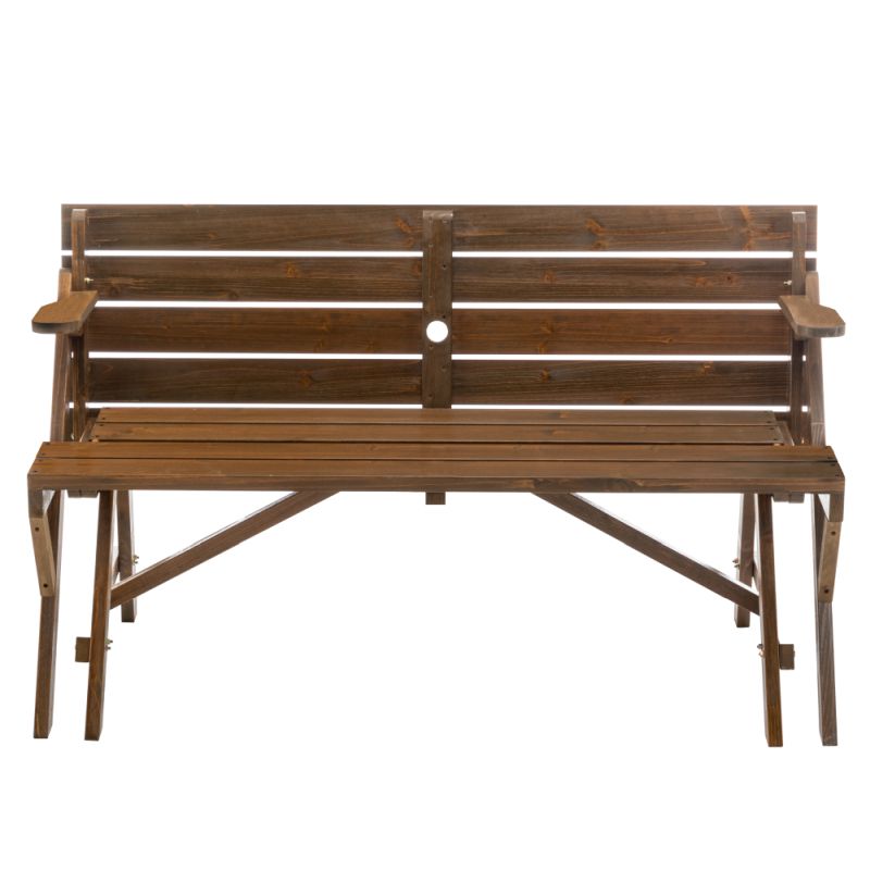 Záhradný stôl-lavička 2v1, hnedý