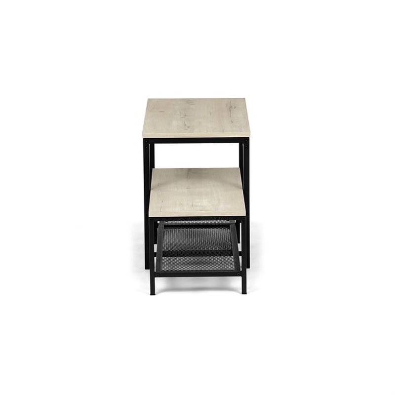 Botník čierny 2 police, MDF dekor dub sonoma