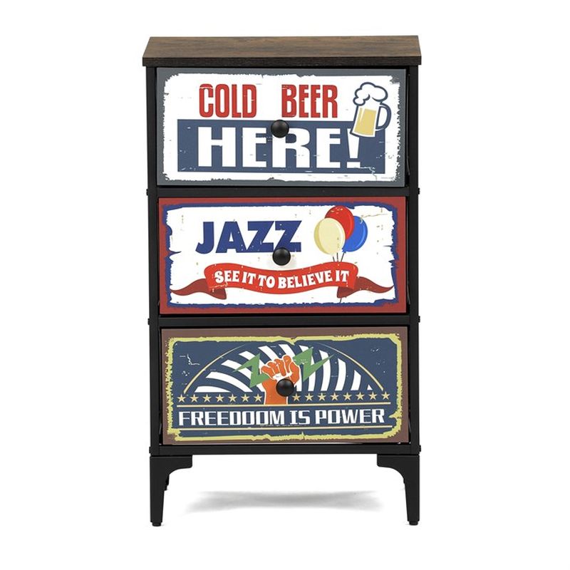 Retro komoda s 3 zásuvkami z netkanej textílie