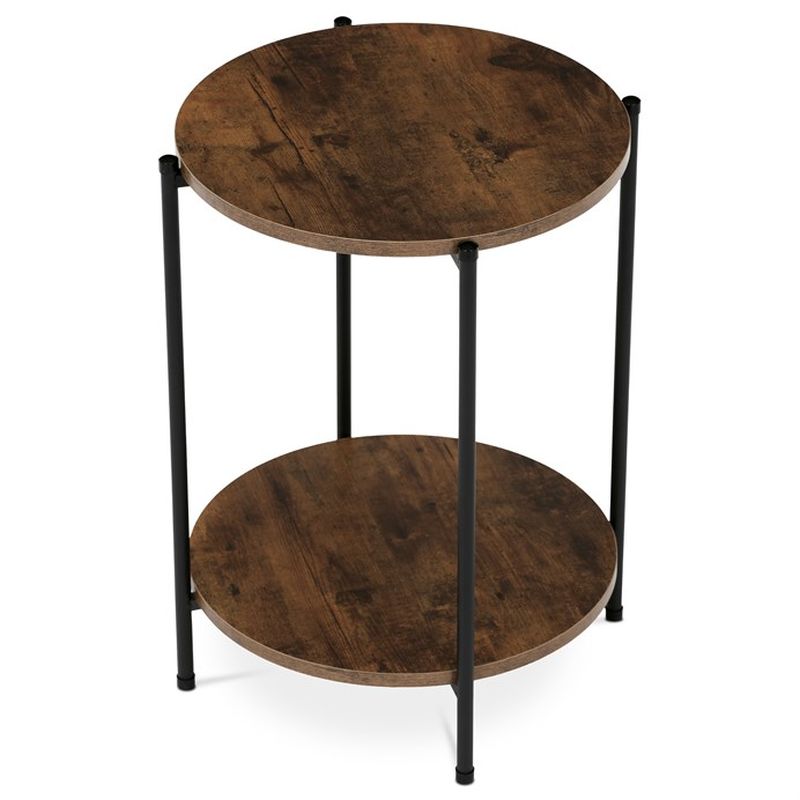 Príručný stolík z MDF dekor staré drevo, kov čierny lak