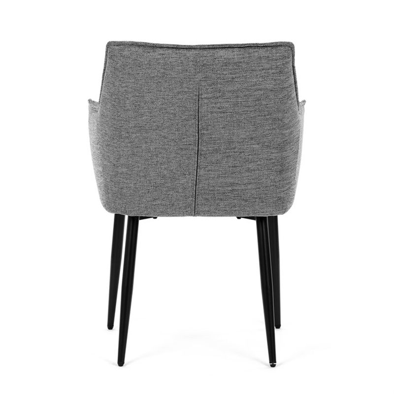 Štýlová jedálenská stolička, sivá vodoodpudivá látka, čierny matný lak