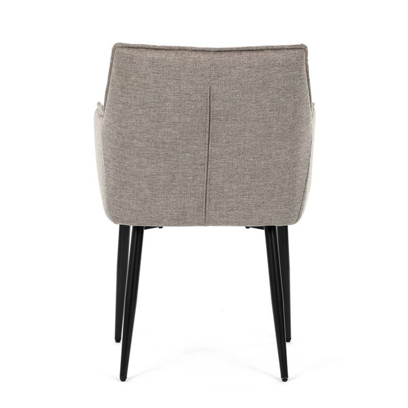 Štýlová jedálenská stolička, svetlohnedá vodoodpudivá látka, čierny matný lak