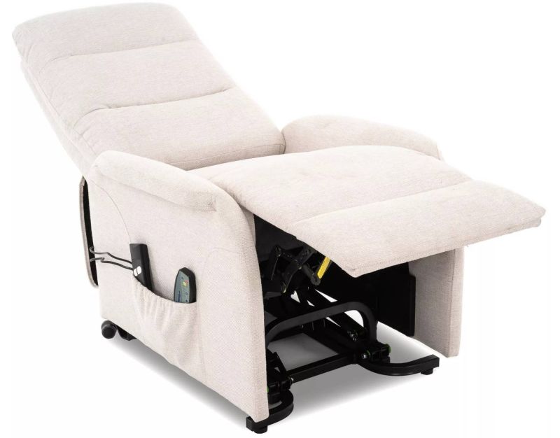 Elektrické polohovateľné relaxačné kreslo s výklopom, svetlobéžová brego 22