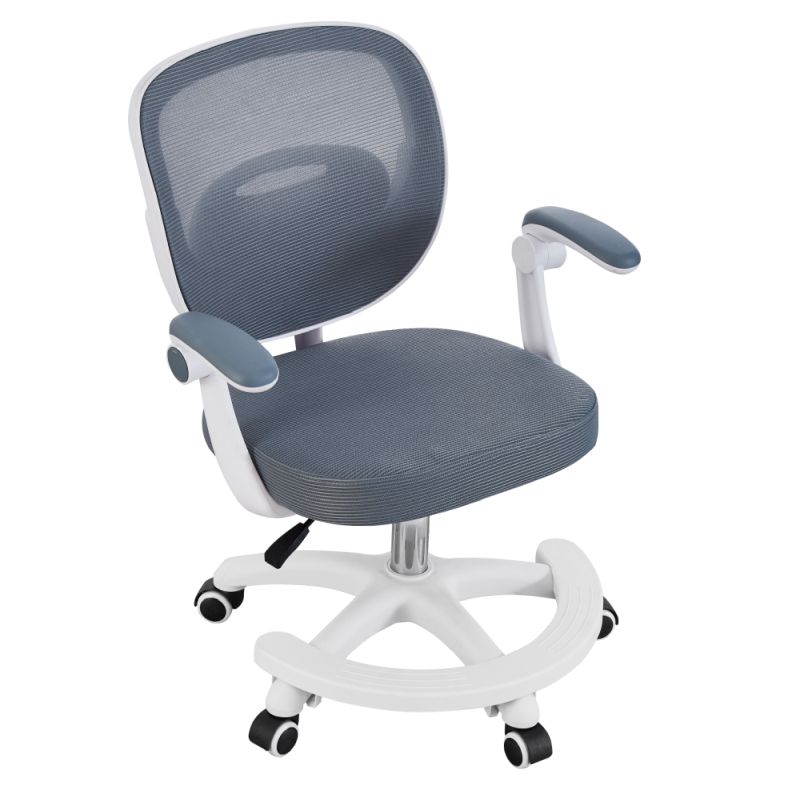 Štýlová otočná stolička, sivá-biela