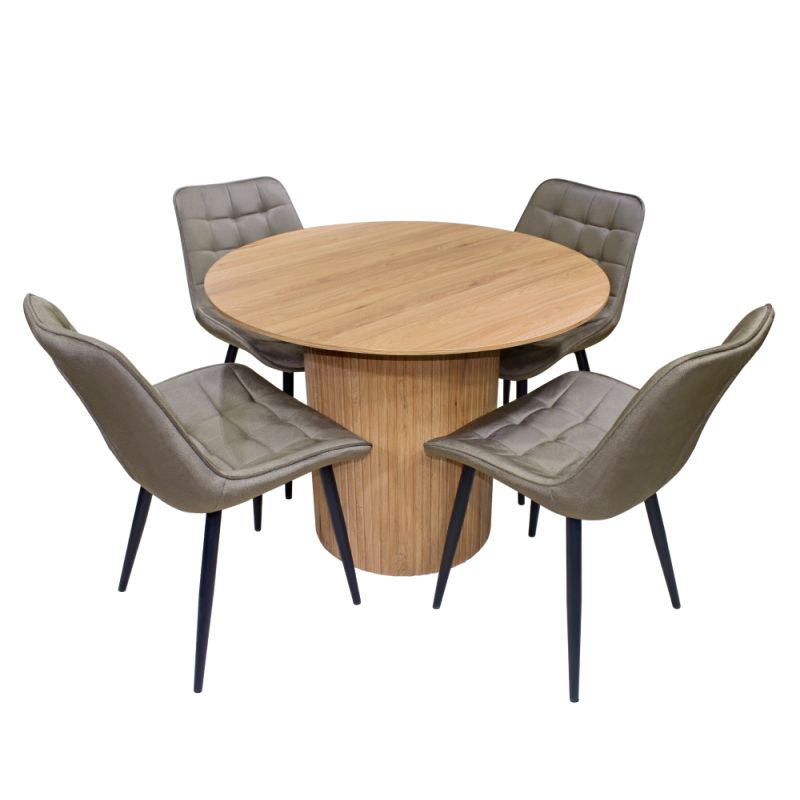 Štýlový jedálenský stôl okrúhly, dub, priemer 100 cm