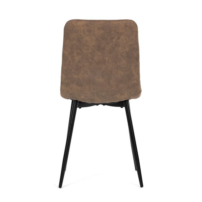 Jedálenská minimalistická stolička v industriálnom štýle, béžová vintage látka