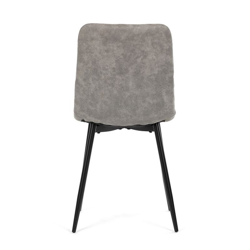 Jedálenská minimalistická stolička v industriálnom štýle, sivá vintage látka