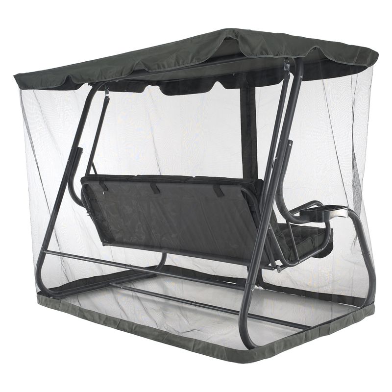 Moderná záhradná hojdačka, tmavosivá