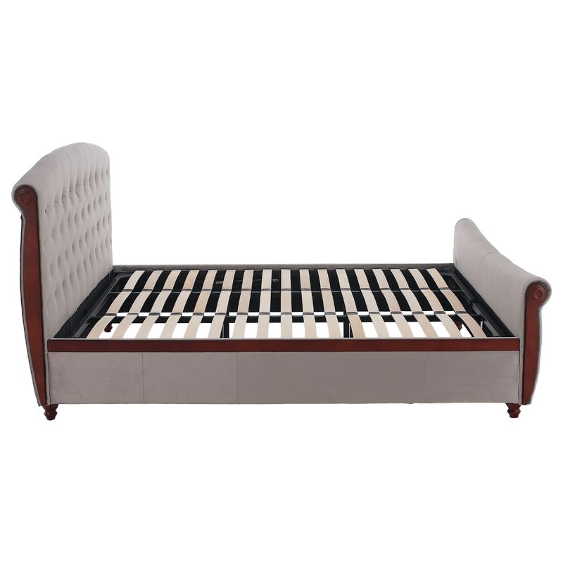 Posteľ s úložným priestorom, 180x200, sivohnedá Taupe Velvet látka