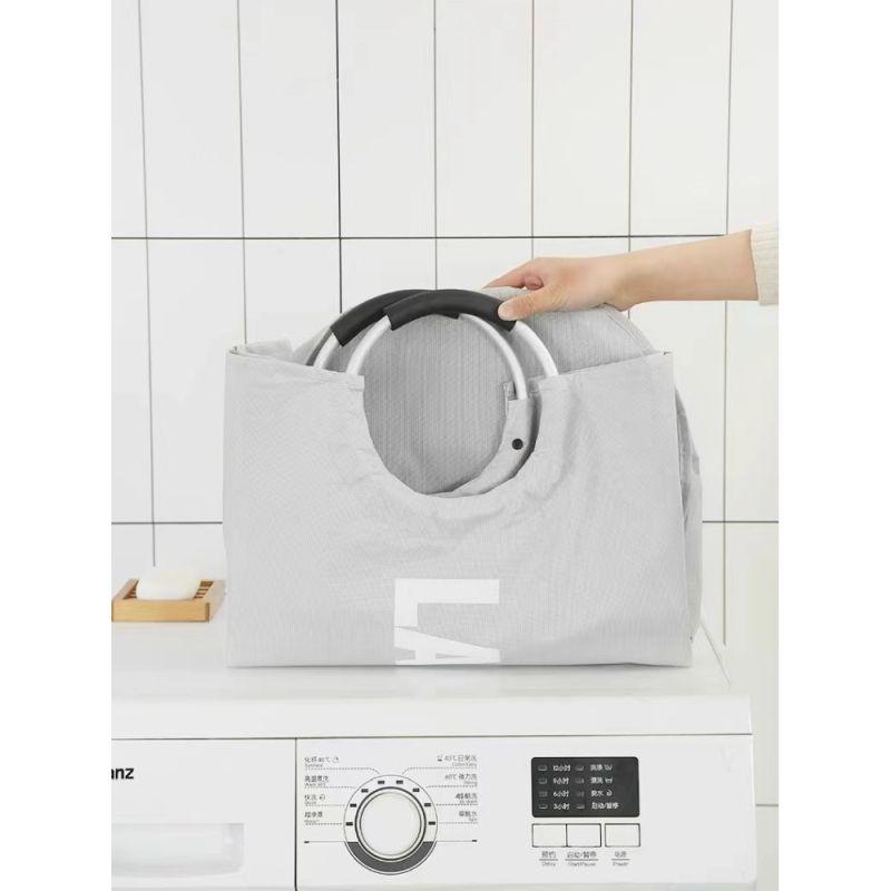 Praktický látkový kôš na bielizeň, sivý