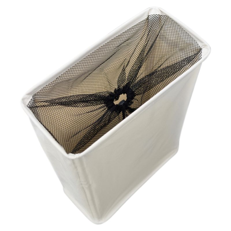 Skladací kôš na bielizeň s kolieskami, béžový