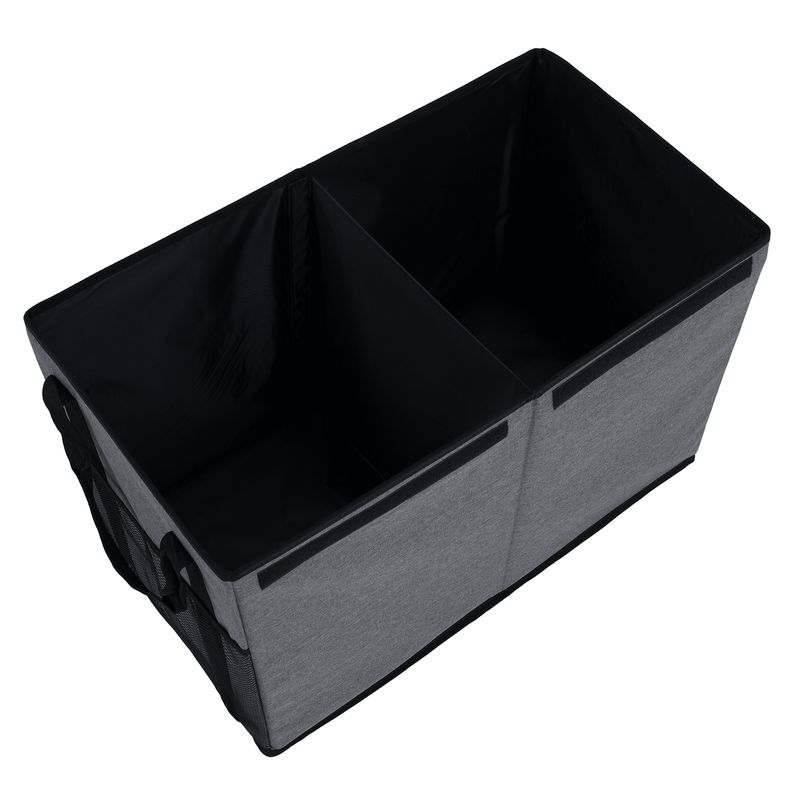 Skladací úložný box z látky, sivý-čierny
