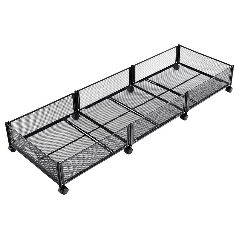 Organizér pod posteľ s kolieskami čierny, 120x40