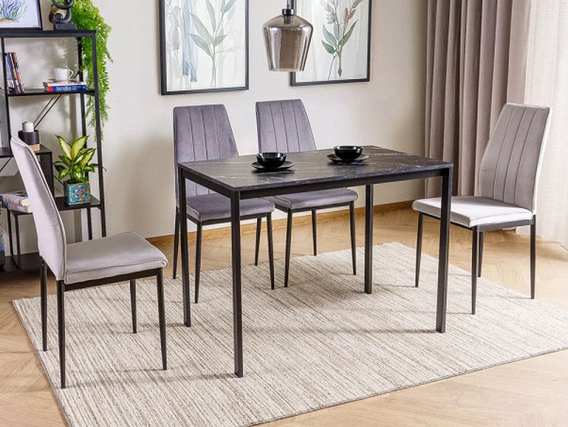 Luxusná jedálenská stolička s prešívaním, čierna-sivá bluvel 14