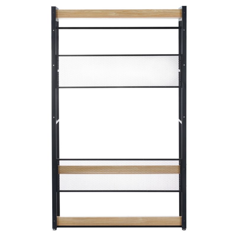 Štýlový regál s policami TYP2, dub-čierna