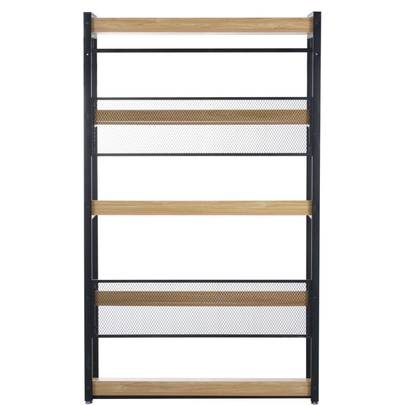 Štýlový regál s policami TYP3, dub-čierna