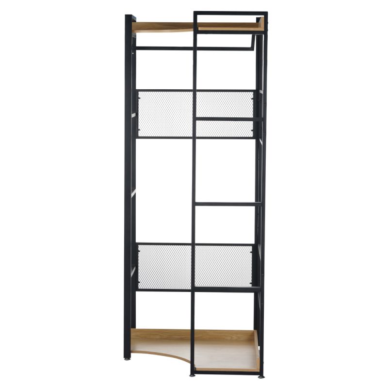 Štýlový rohový regál s policami TYP4, dub-čierna