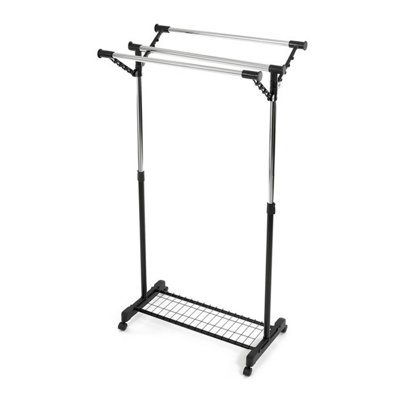 Stojan na šaty s výklopnými ramenami, čierny