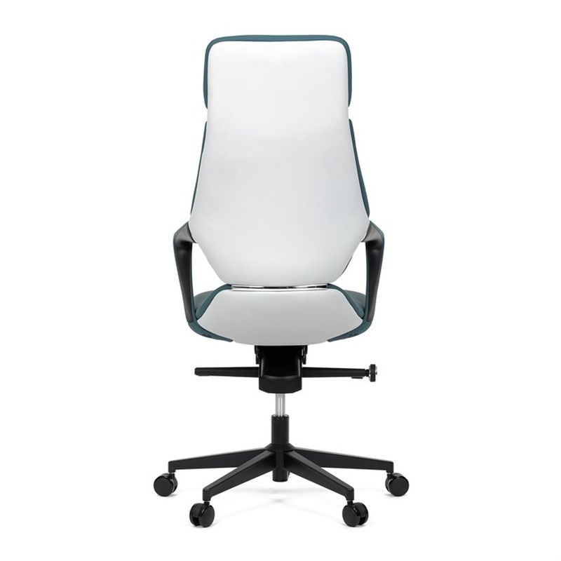 Tyrkysovo modré kancelárske kreslo z kvalitnej ekokože