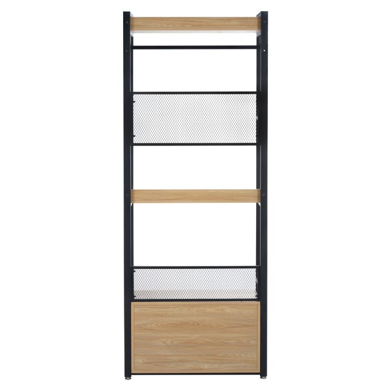 Štýlový regál so zásuvkami TYP1, dub-čierna