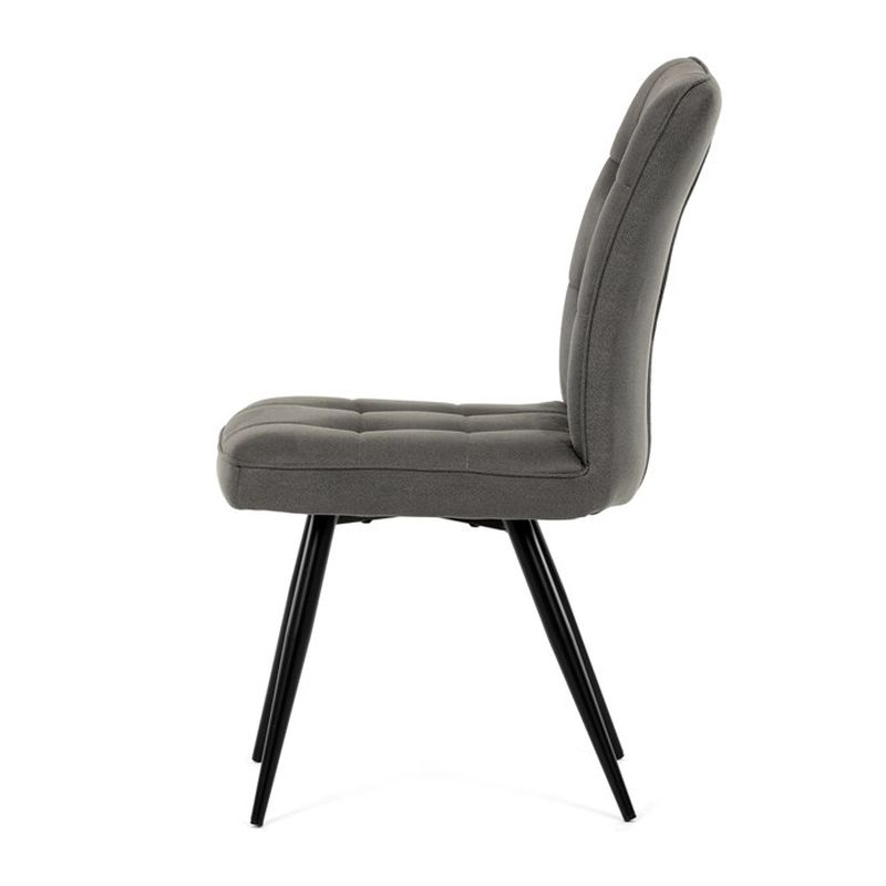 Stolička jedálenská, čalúnená sivou látkou v dekore brúsenej kože