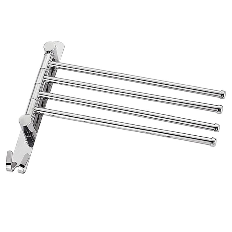 Elegantný nástenný držiak na uteráky, strieborný