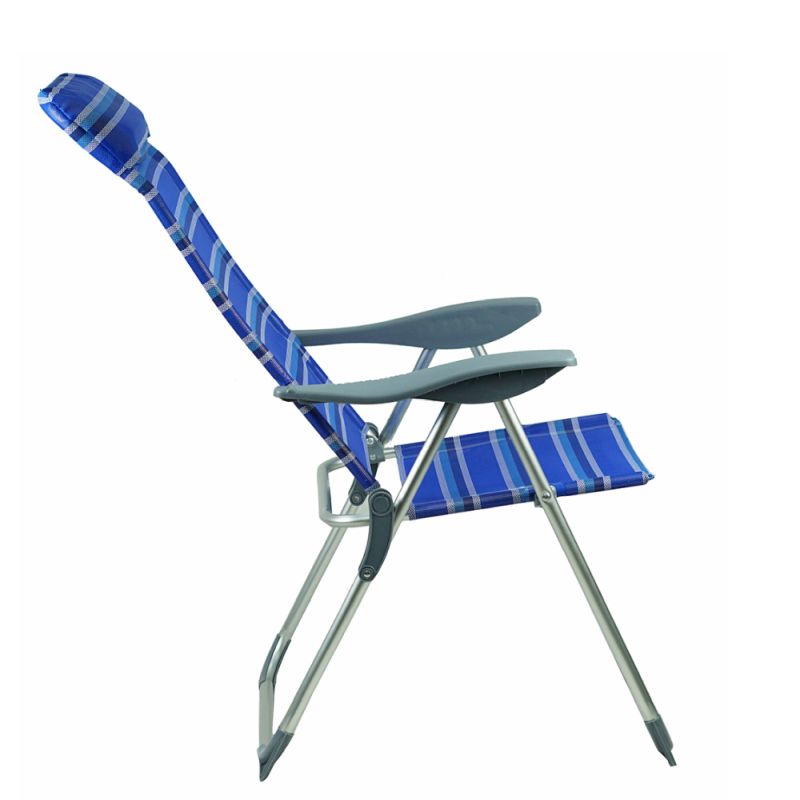 Záhradné polohovacie kreslo, modrá-sivá