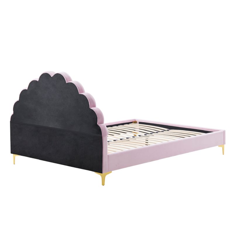 Štýlová posteľ 140x200, ružová Velvet látka