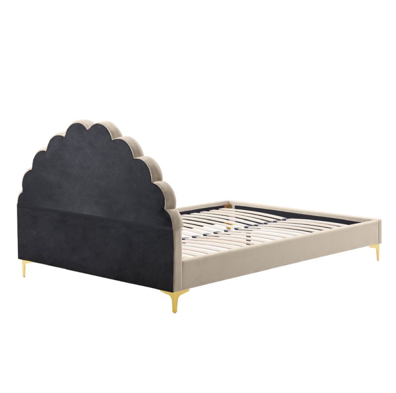 Štýlová posteľ 160x200, béžová Velvet látka