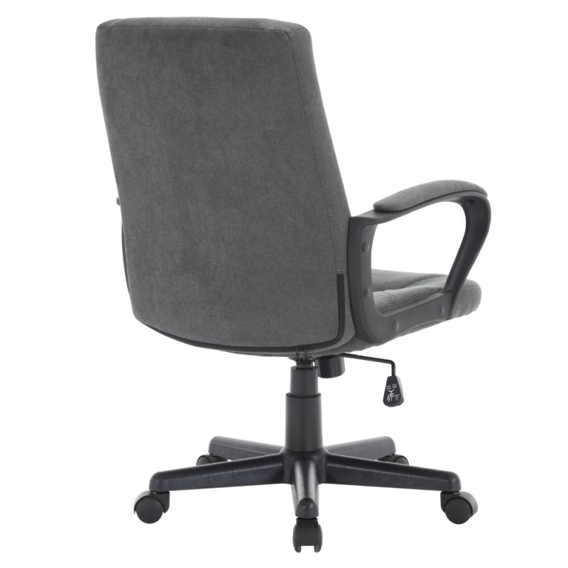 Komfortné kancelárske kreslo, tmavosivá látka-čierny plast