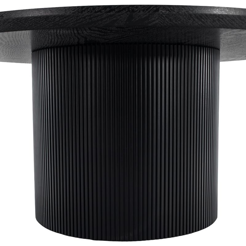 Originálny okrúhly konferenčný stolík, čierna MDF, priemer 80