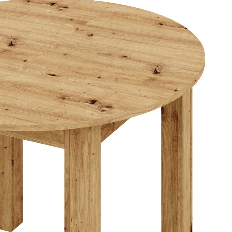 Jedálenský okrúhly rozkladací stôl, dub artisan, 103-142