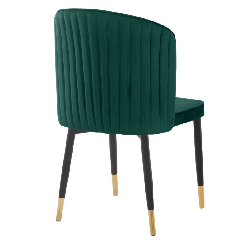 Elegantná jedálenská stolička zelená Velvet látka-čierna