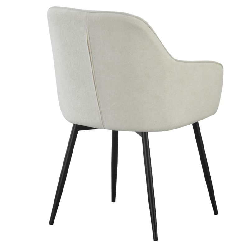 Dizajnové kreslo krémová látka, čierny kov