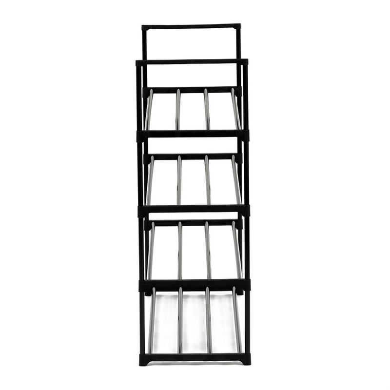 Botník, 4 police, čierny kov