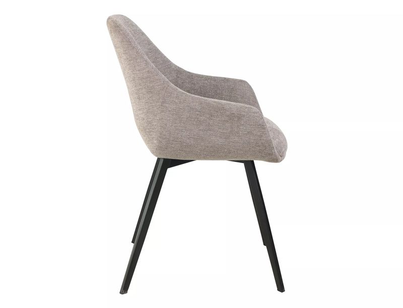 Jedálenská stolička látka Brego, čierny mat-béžová brego 34