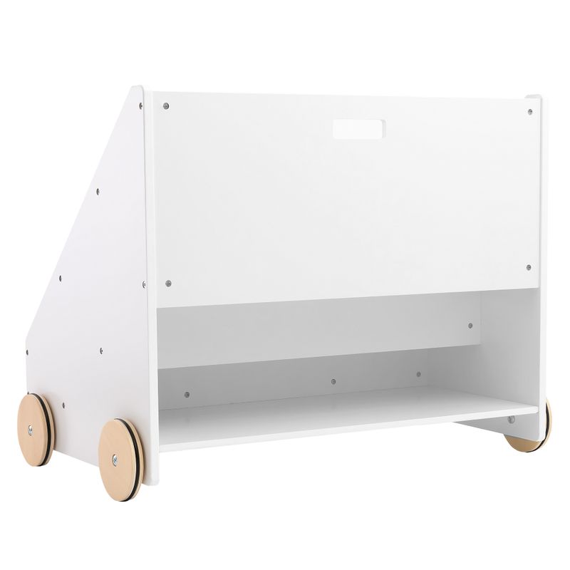 Detská knižnica s kolieskami, biela