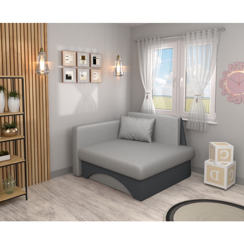 Rozkladacie kreslo univerzálne, sivá-tmavosivá