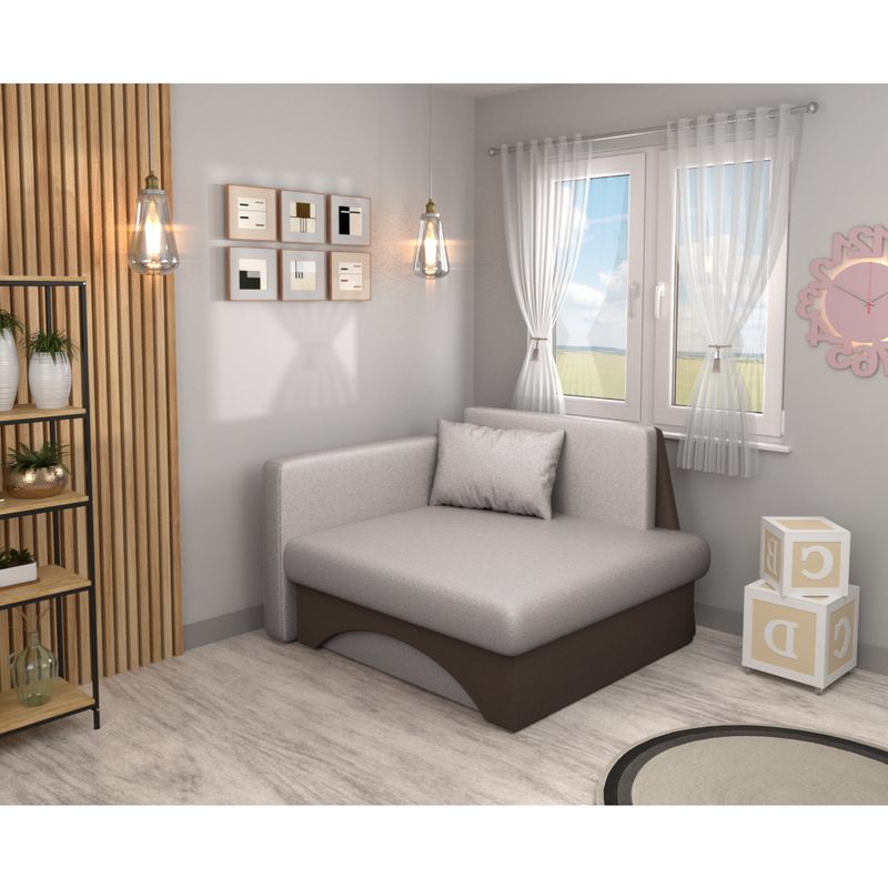 Rozkladacie kreslo univerzálne, béžovosivá Taupe-hnedá