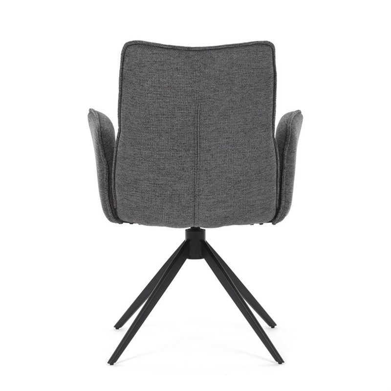 Elegantná jedálenská stolička sivá látka, 360 ° vratný mechanizmus